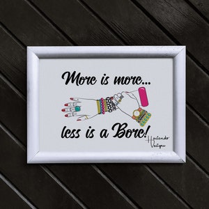 More is More Less is a Bore Iris Apfel Quote Print Digital Art Wall Decor
