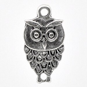 5 Pieces Antique Silver Small Owl Charms