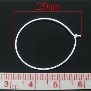 Silver-Plated Round Wire Hoops For DIY Wine Glass Charms Or Earrings (Package Of 10