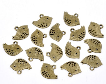 10 pieces Antique Bronze Bird Charms