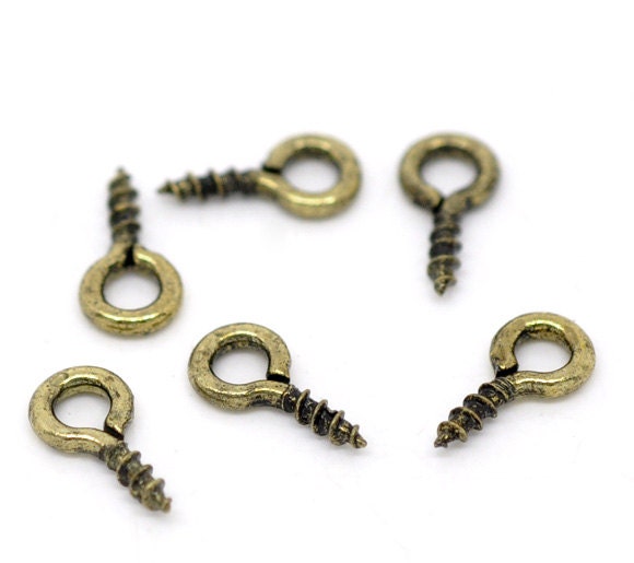 600pcs Mini Eye Hooks 4x8mm Small Eye Screw with Box 6 Color Eye Screw Eye  Bails for DIY Craft Jewelry Making Resin Bead