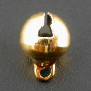 5 Pieces Gold Plated Christmas Jingle Bell Charms, 8mm