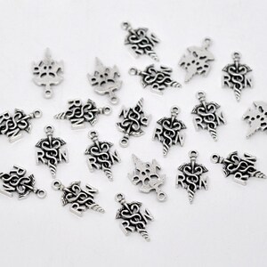 4 20 or 50 BULK Silver RN With Caduceus Charms Nurse Charms