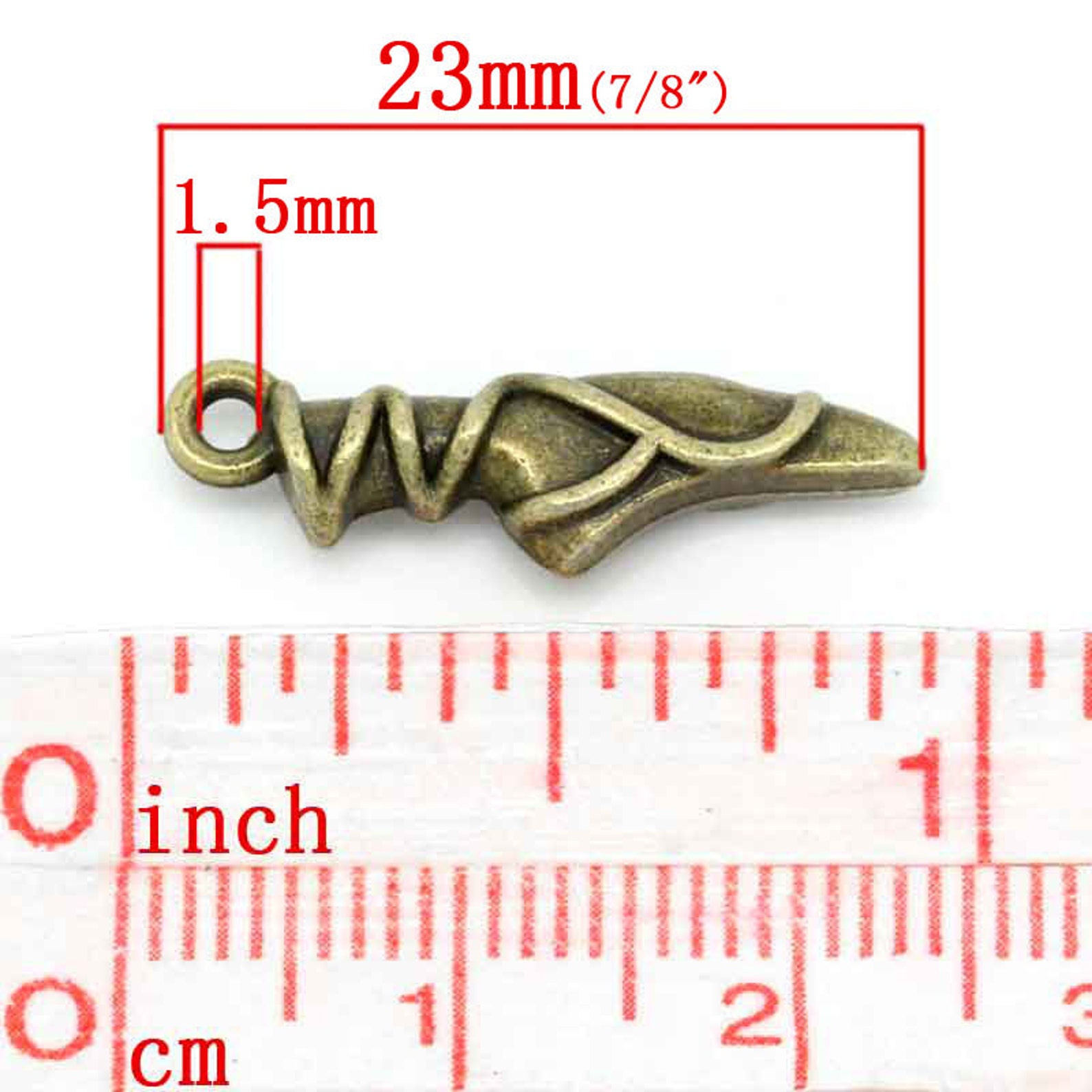 5 pieces antique bronze ballet shoe charms