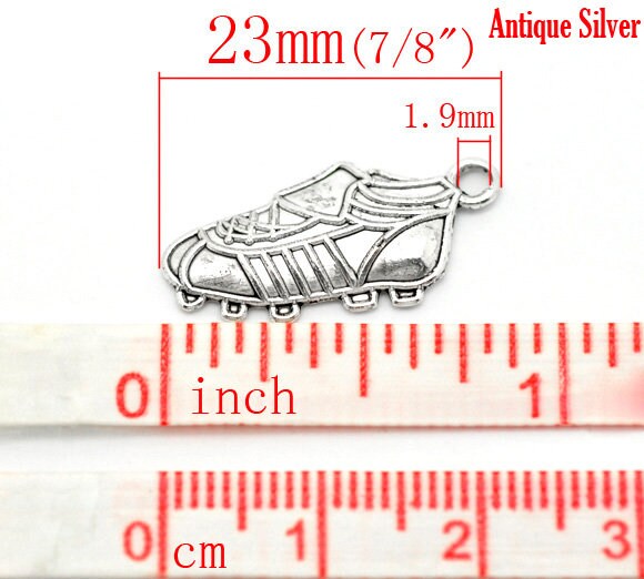 Charme Bracelet Vintage Chaussure De Foot HMK - Argent Sterling 925, 1,8 G