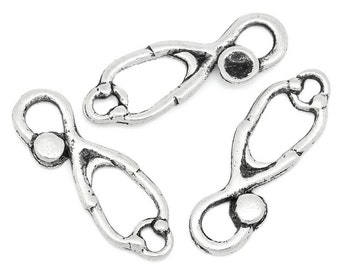 10 pieces Antique Silver Stethoscope Charms