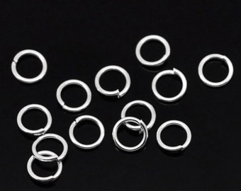 1000 Silver Plated Open Jump Rings, 5mm(1/4"), 20 gauge