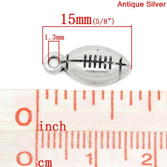 Bulk 100 Pieces Antique Silver Football Charms - Main Image
