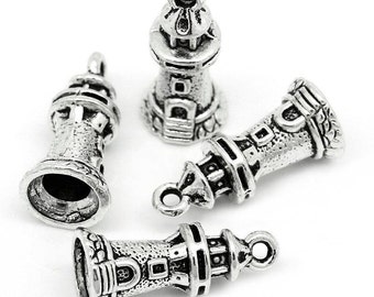 10 pieces Antique Silver Lighthouse Charms