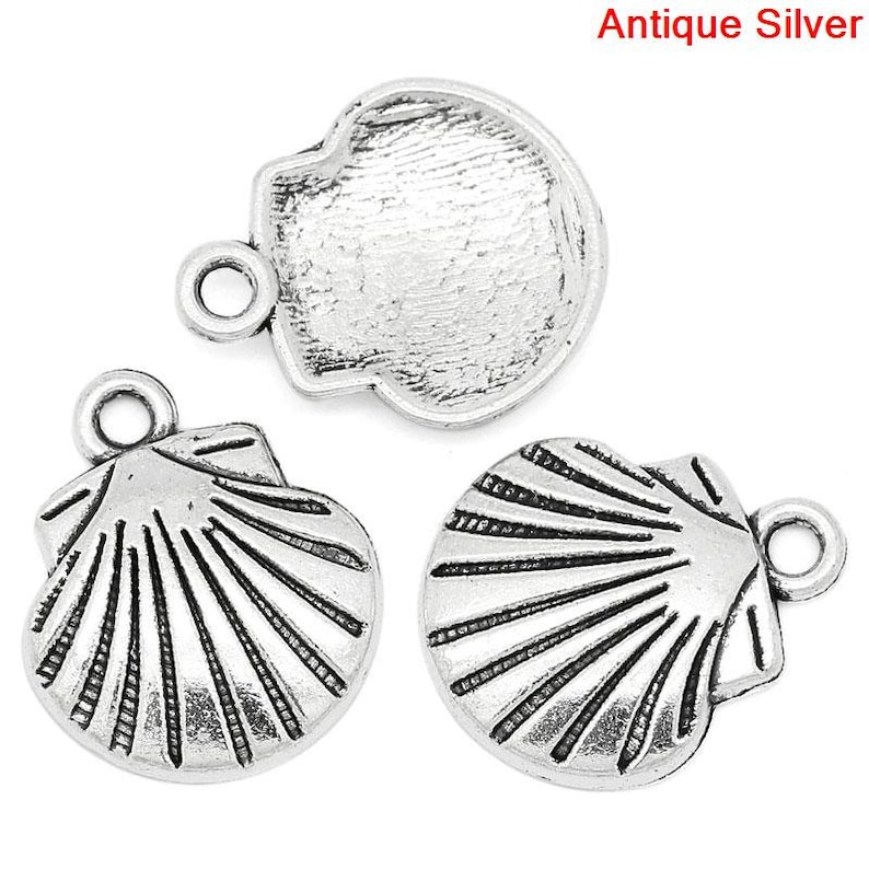 340 Conectores De Concha De Plata Tibetana - 16x10 Mm, Multicolor, Para Manualidades De Joyería, Bisutería DIY Y Proyectos Creativos