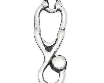 5 pieces Antique Silver Stethoscope Charms