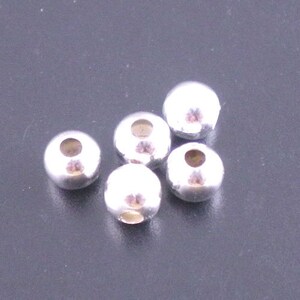 50 PCS 4mm Silver Plated Smooth Ball Spacer Beads