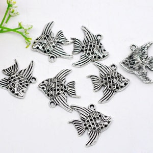 5 pieces Antique Silver Tropical Fish Charms image 3