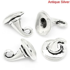 10 Pieces Antique Silver Witch/Wizard Hat Halloween Charms