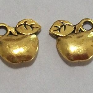 50 Pieces Antique Gold Apple Charms