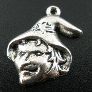 5 Pieces Antique Silver Halloween Wizard Charms