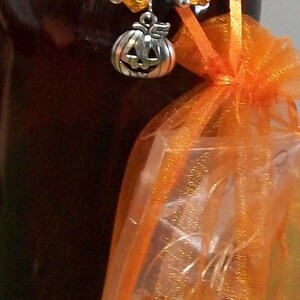 Cute Jack O'Lantern Halloween Wine Bottle Charm image 3