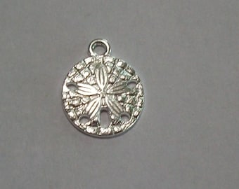 25 pieces Antique Silver Sand Dollar Charms