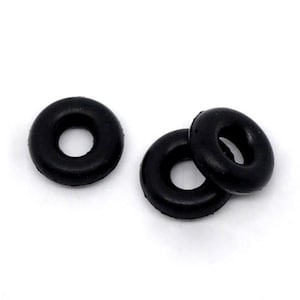 50 Pieces Black Rubber Ring/ Silicone Stopper Beads, 6mm