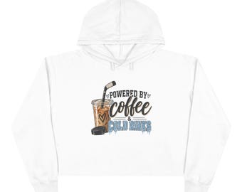 Coffee & Cold Rinks Crop Hoodie: Soft Fleece, Relaxed Fit