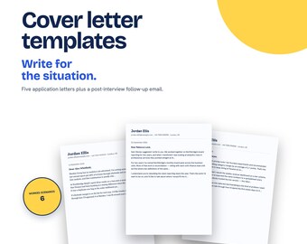 5 Cover Letter Templates + Follow-Up Email | Word & Google Docs | 6 Worked Situations
