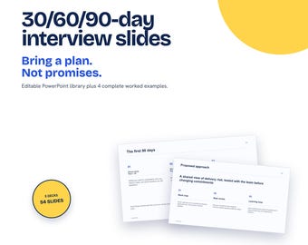 30/60/90 Day Interview Presentation | Editable PowerPoint, Keynote & Google Slides | 4 Worked Examples