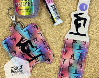 Gymnastics lip balm holder/Hand Sanitizer set