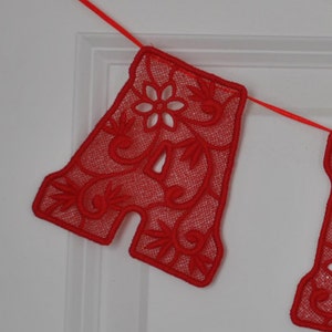 Custom name banner, Lace name banner, nursery decoration, shower decoration, wedding decoration, baby name banner