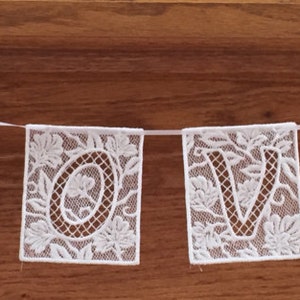 Lace Love/Heart Bunting/Banner/Garland, Perfect Valentine's Day or wedding decoration image 1