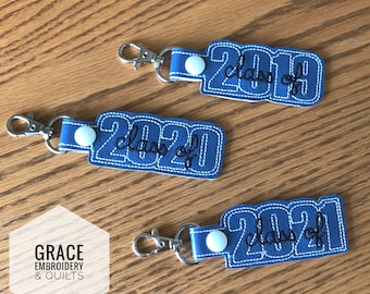 Embroidered Class of [Year] Key Fob, Graduation Gift