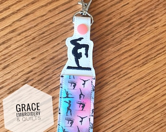 Gymnastics lip balm holder, chapstick holder, keychain