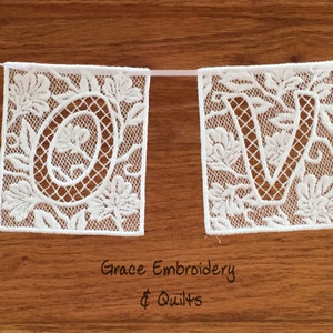 Lace Love/Heart Bunting/Banner/Garland, Perfect Valentine's Day or wedding decoration image 2