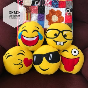 Emoji 7.5&quot; pillows/Kiss/Cool/Nerd/Tongue Sticking Out/Laughing with Tears
