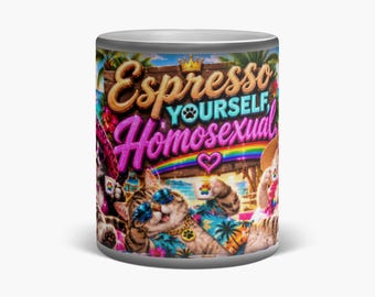 Espresso Yourself, Homosexual - Tazza magica che cambia colore con gatti gay