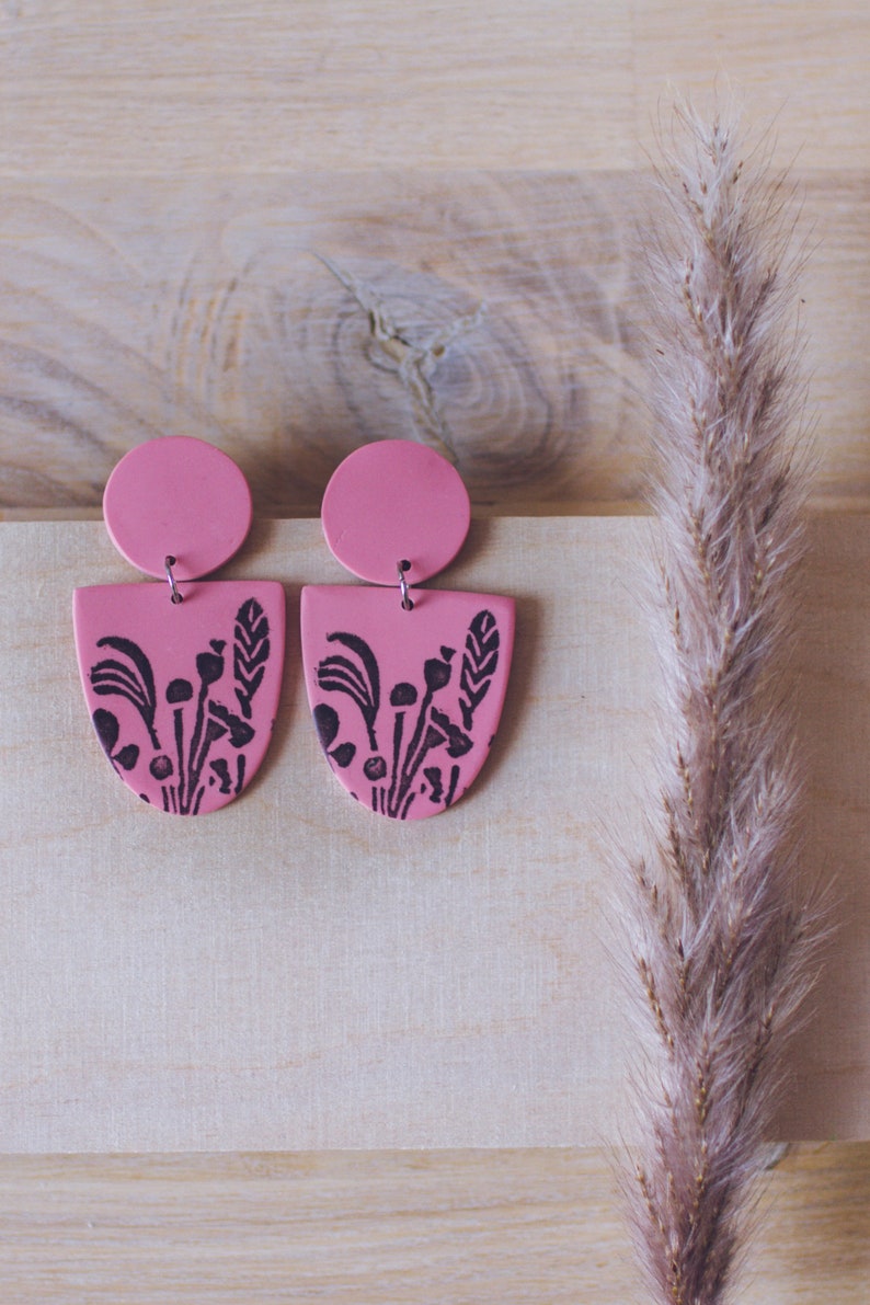 Ikikukat Pastel Earrings Dry Flowers Polymer Clay Earrings. Etsy