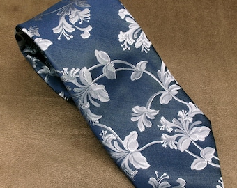 Alternate Universe:  Navy Silver Lily Tie