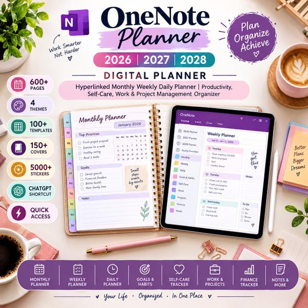 2026 Onenote Productivity - Etsy