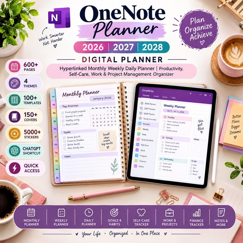 2026 Onenote Productivity - Etsy