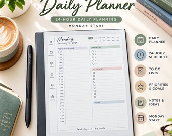 reMarkable 2 Planner 2026-2031 | 6 Year Digital Planner | Daily Planner PDF | reMarkable Templates Calendar  | Paper Pro Digital Planner