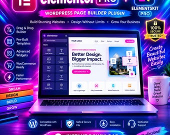 Elementor Pro + ElementsKit Pro | WordPress Page Builder | Website Builder, Landing Pages & Templates | Digital Download