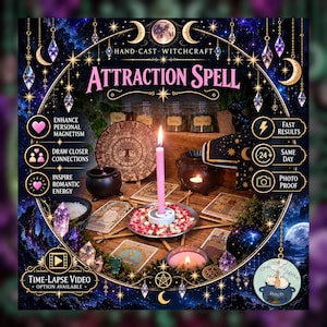 Attraction Spellwork Ritual - Same Day Casting for Magnetism, Confidence, Beauty, Desire, Passion & Radiance