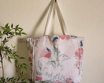 Up-Cycled Pink Flower Towel Tote