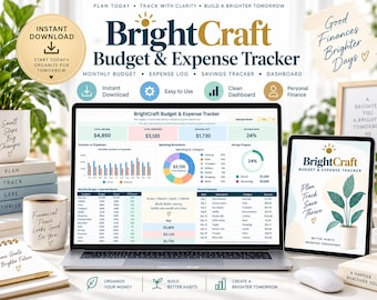 Excel Budget and Expense Tracker | Monthly Budget Spreadsheet | Savings & Debt Tracker | Personal Finance Dashboard