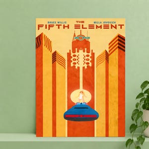 The Fifth Element 1997 Poster, Retro Sci Fi Art, Futuristic Cinema Decor, Collector Gift