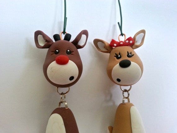 Reindeer Ornament Set Handmade Polymer Clay Ornaments Etsy image 0 - Reindeer Ornament Set Handmade Polymer Clay Ornaments Etsy
