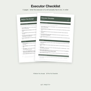 Executor Checklist | What The Executor Of A Will Actually Has To Do | Probate Task List | Estate Administration Printable