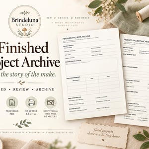 Arkiv för färdiga projekt | Utskrivbar syprojektlogg i PDF-format