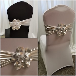 Metallic Flower Chair Sash