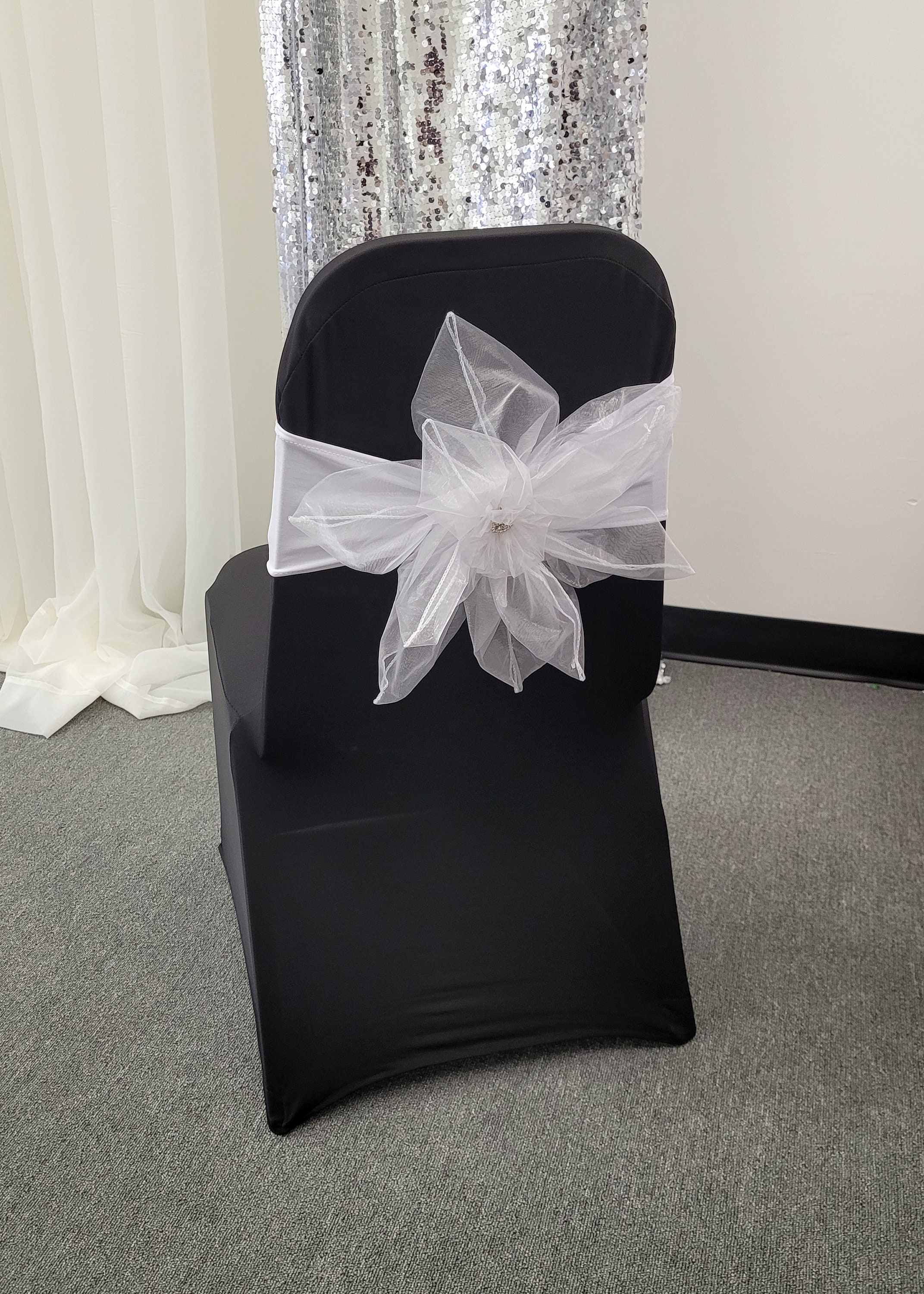 Sheer Flower Chair Sash Etsy