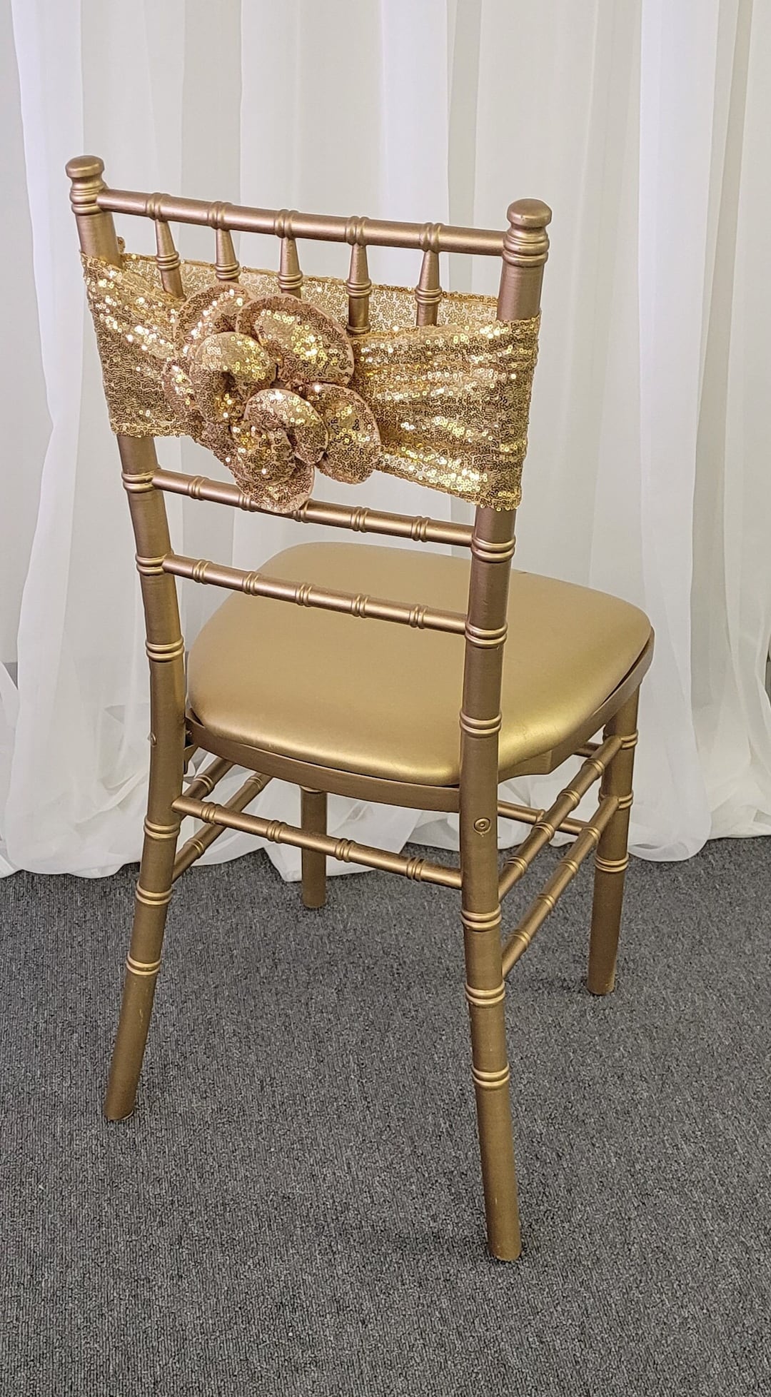 Sequined Flower Chair Sash Etsy